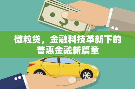宁都微粒贷，金融科技革新下的普惠金融新篇章